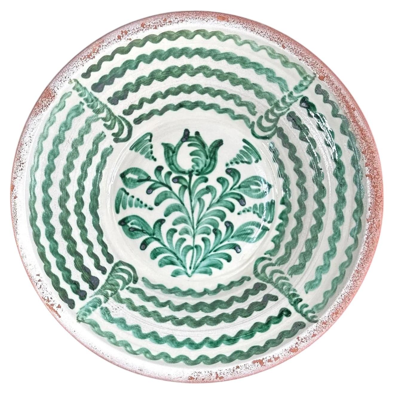 Lebrillo, Spanish Large Fajalauza Ceramic Bowl - 15.3in For Sale