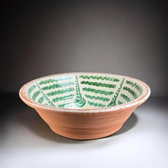 Lebrillo, Spanish Large Fajalauza Ceramic Bowl - 16in