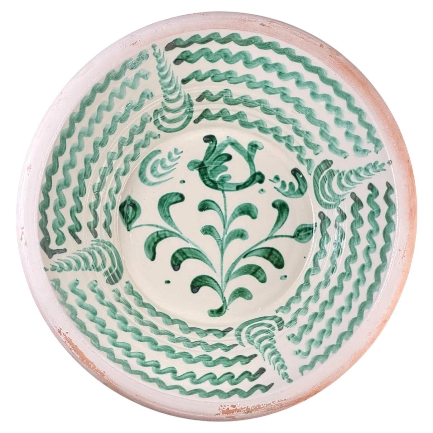 Lebrillo, Spanish Large Fajalauza Ceramic Bowl - 17.1 in