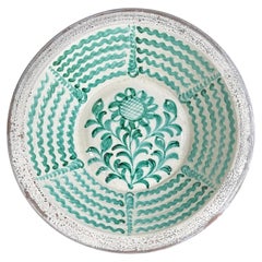 Lebrillo, Spanish Large Fajalauza Ceramic Bowl - 19.3in