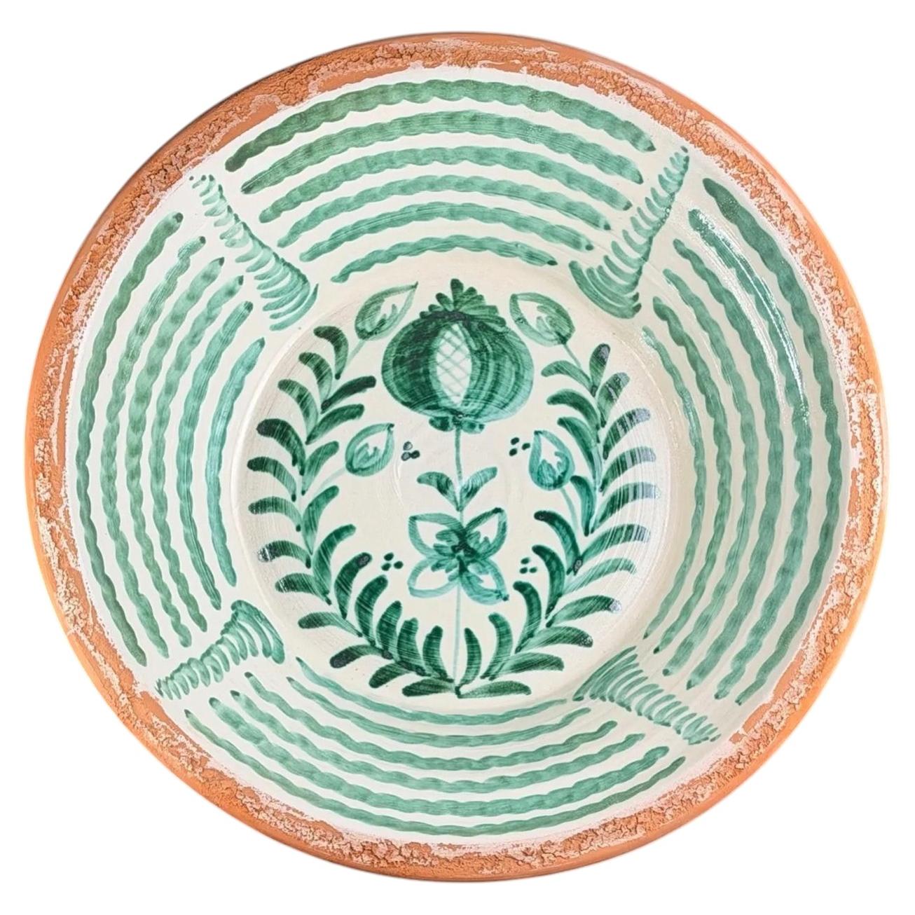 Lebrillo, Spanish Large Fajalauza Ceramic Bowl - 19.6in