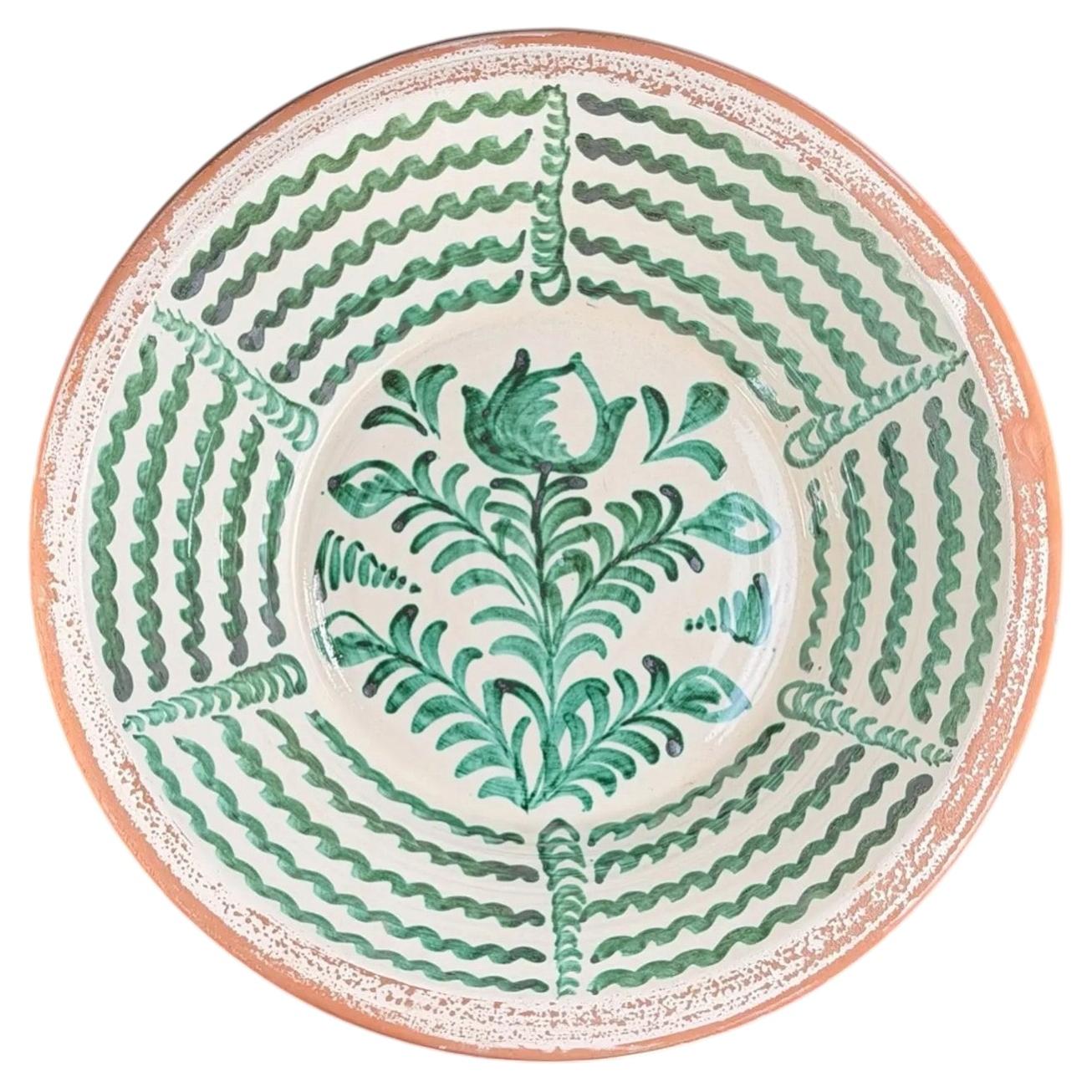 Lebrillo, Spanish Large Fajalauza Ceramic Bowl - 19.6in