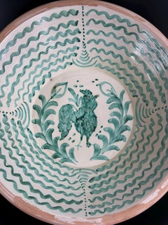 Lebrillo, Spanish Large Fajalauza Ceramic Bowl - 19.7in