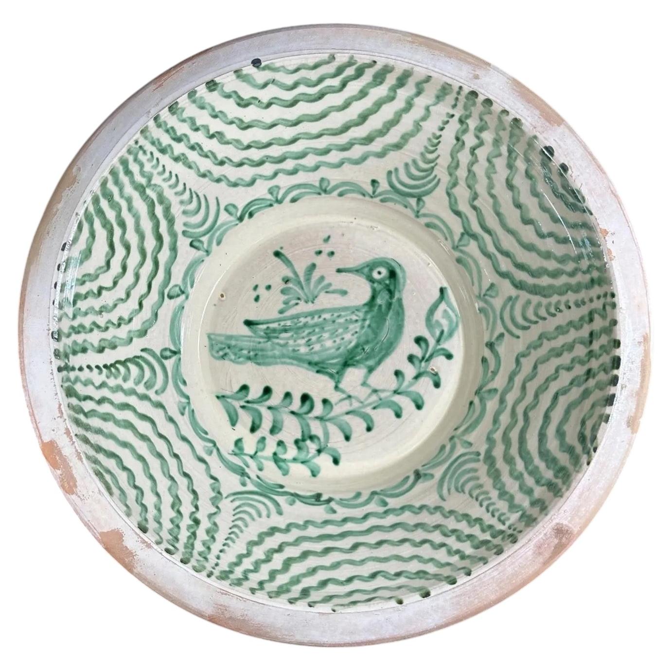 Lebrillo, Spanish Large Fajalauza Ceramic Bowl - 19.8in