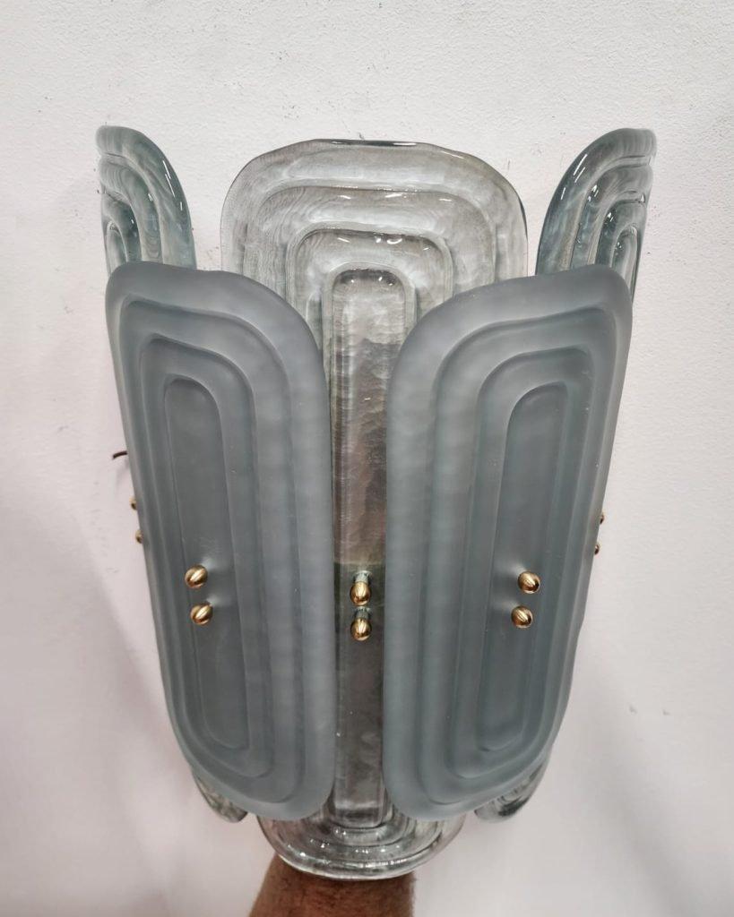 Wandleuchter aus italienischem Muranoglas Lecce in Silver Glas (21. Jahrhundert und zeitgenössisch) im Angebot