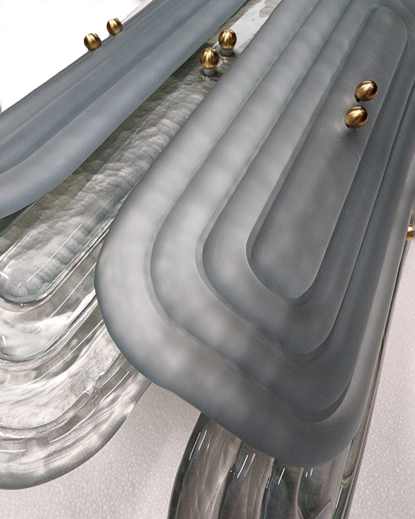 Aplique Italiano de Murano Lecce en Cristal Plateado en venta 1