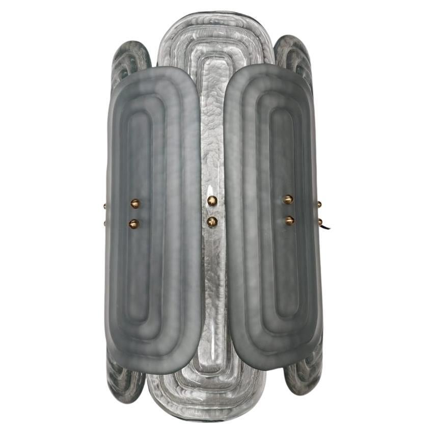 Italian Murano Glass Wall Sconce Lecce in Silver Glass For Sale