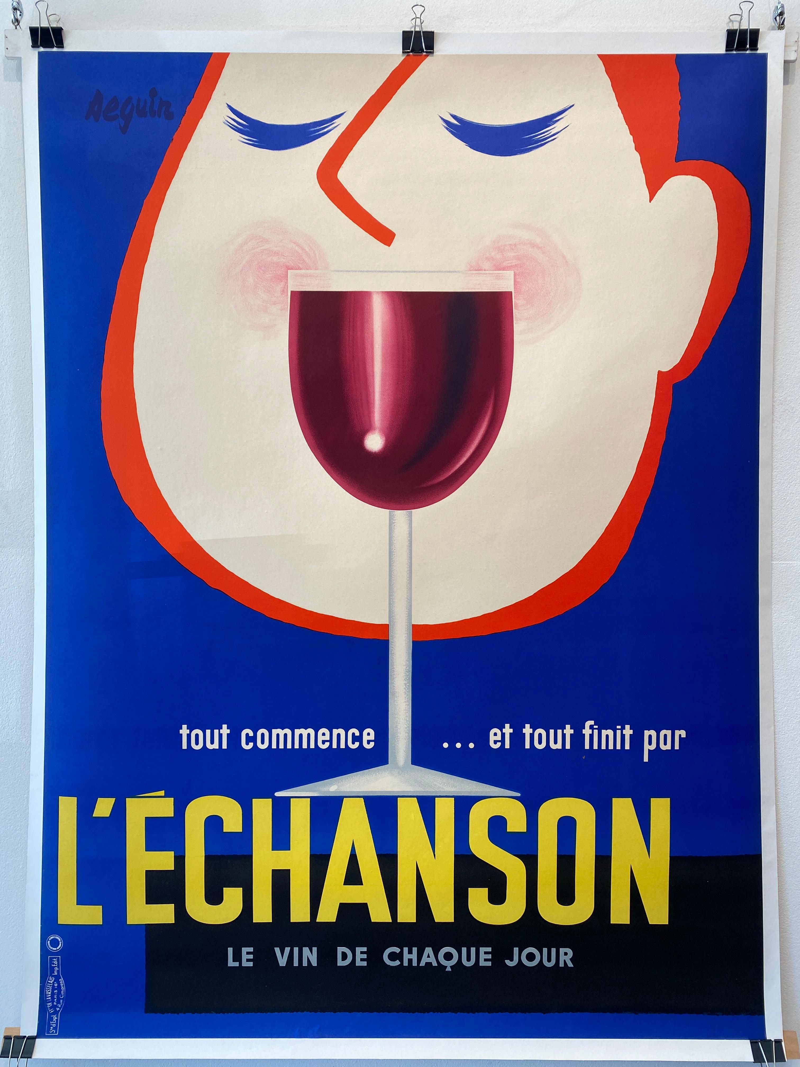 L'Echanson di Seguin 1955 manifesto originale d'epoca.

Si tratta di un poster originale d'epoca che è stato rivestito di lino per essere conservato. Questo poster è in condizioni eccellenti. 

Anno	
1955

Dimensioni	
160 x 120 cm

Artista	
Seguin