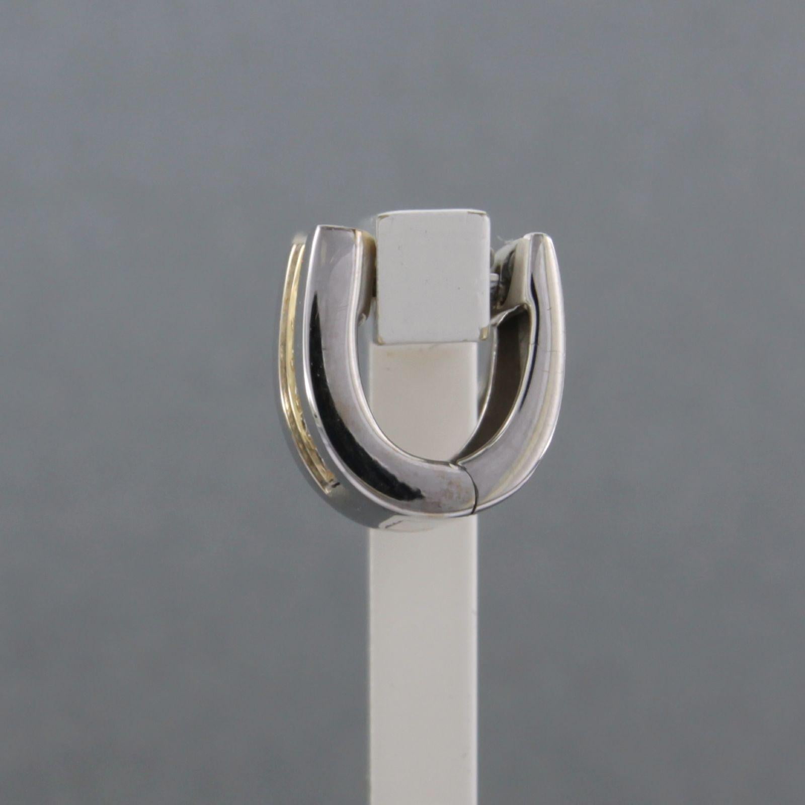 Women's LECHIC - 18k bicolour gold ear clips set with brilliant cut diamonds For Sale