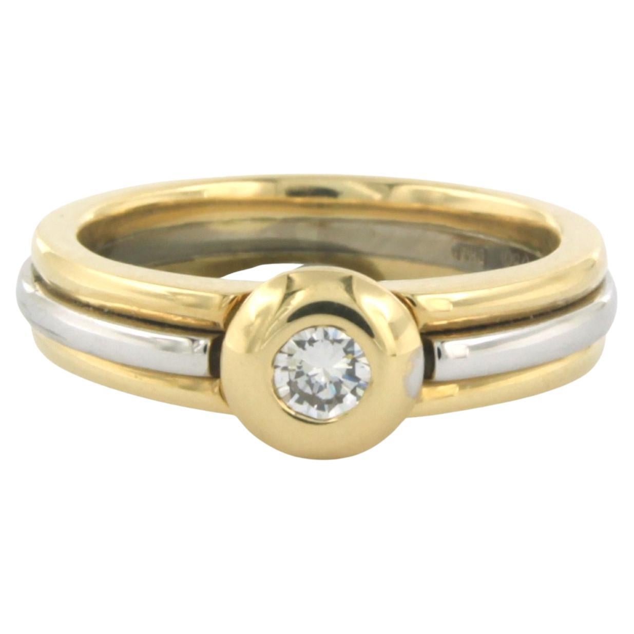 LECHIC - ring with brilliant cut diamond up to 0.15ct 18k bicolour gold