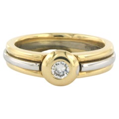 LECHIC - ring with brilliant cut diamond up to 0.15ct 18k bicolour gold