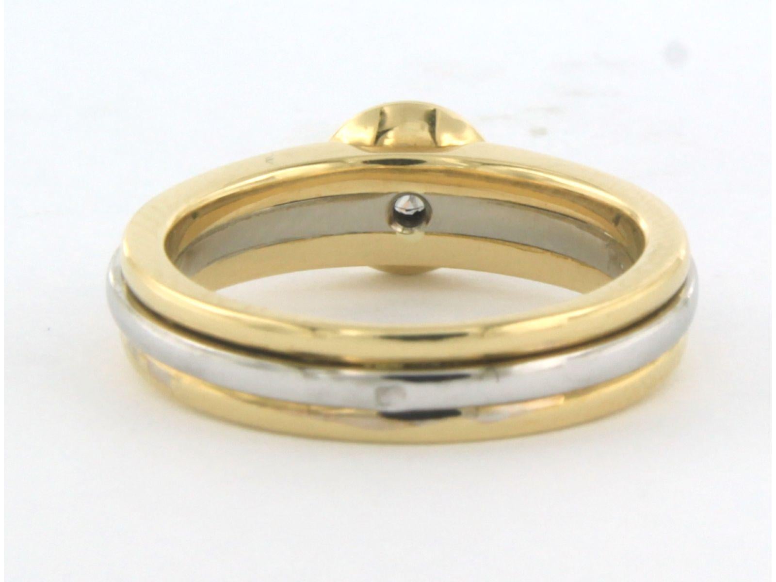 Modern LECHIC - ring with diamonds 18k bicolour gold For Sale
