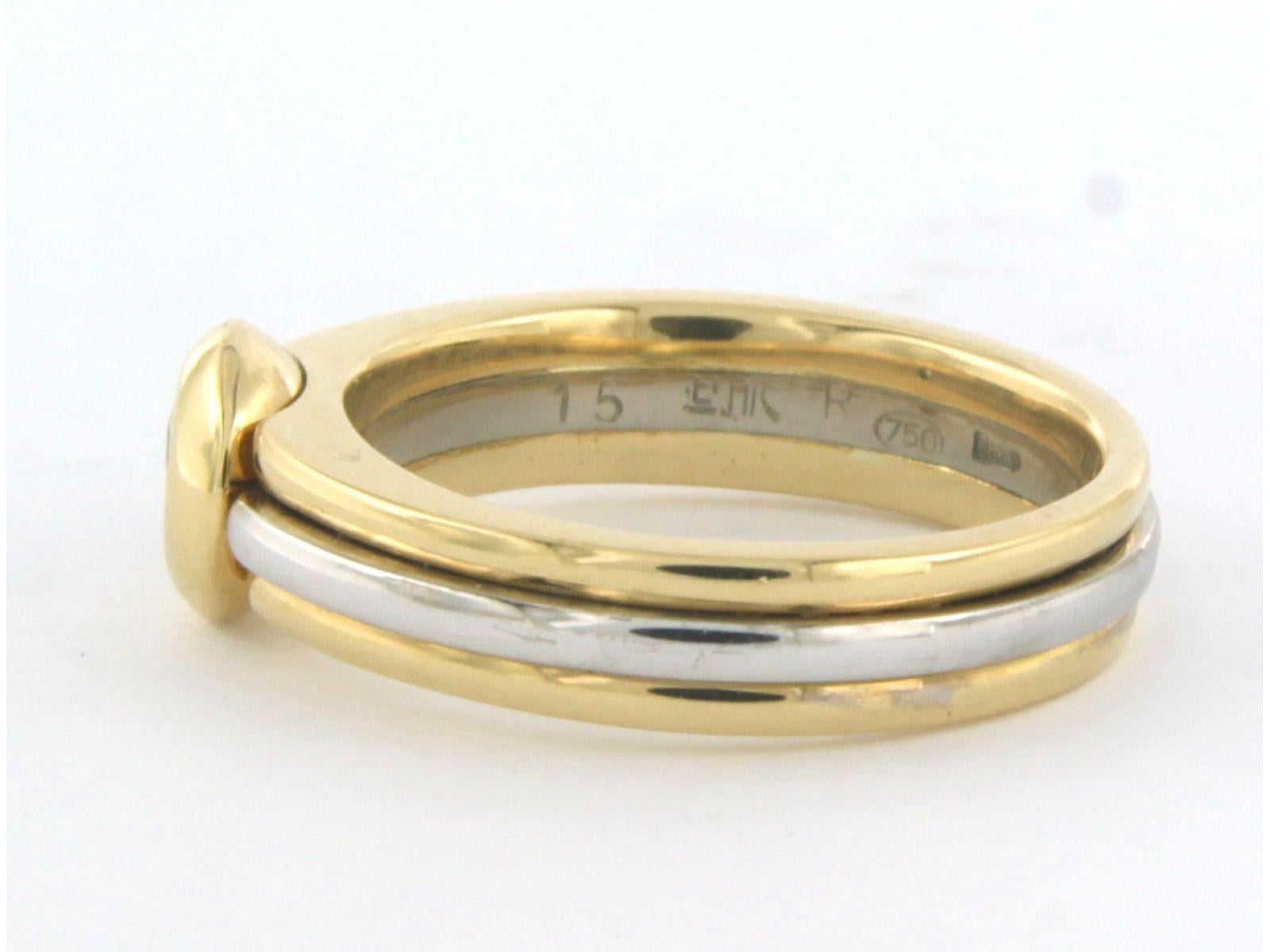Brilliant Cut LECHIC - ring with diamonds 18k bicolour gold For Sale
