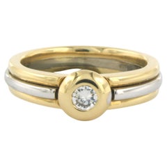 LECHIC - ring with diamonds 18k bicolour gold