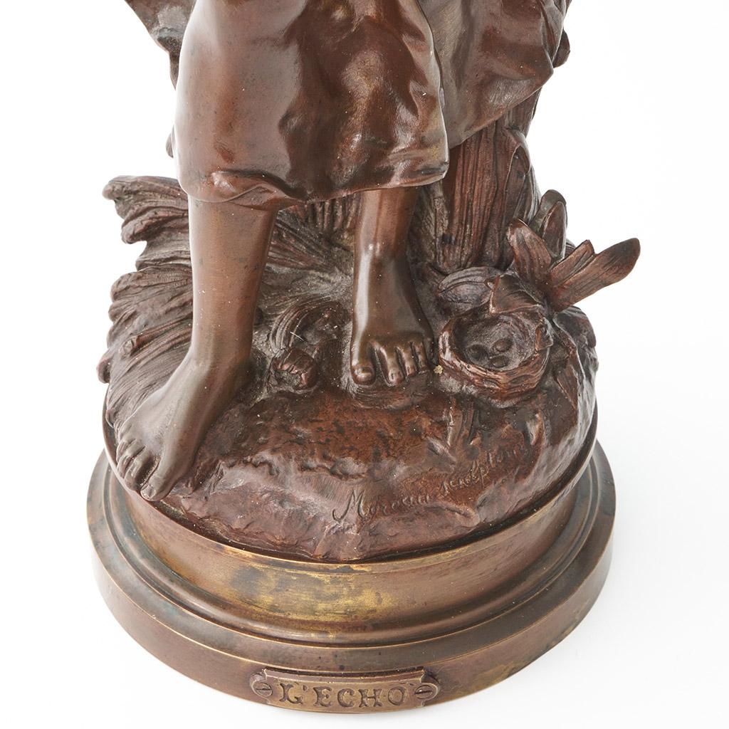 'L'Echo' An Art Nouveau bronze sculpture by Mathurin Moreau For Sale 4