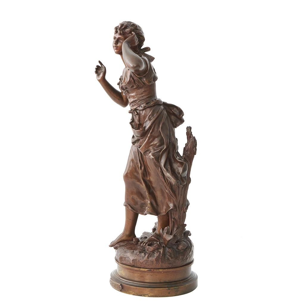 „L'Echo“ Eine Jugendstil-Bronzeskulptur aus Bronzeskulptur von Mathurin Moreau (Art nouveau) im Angebot