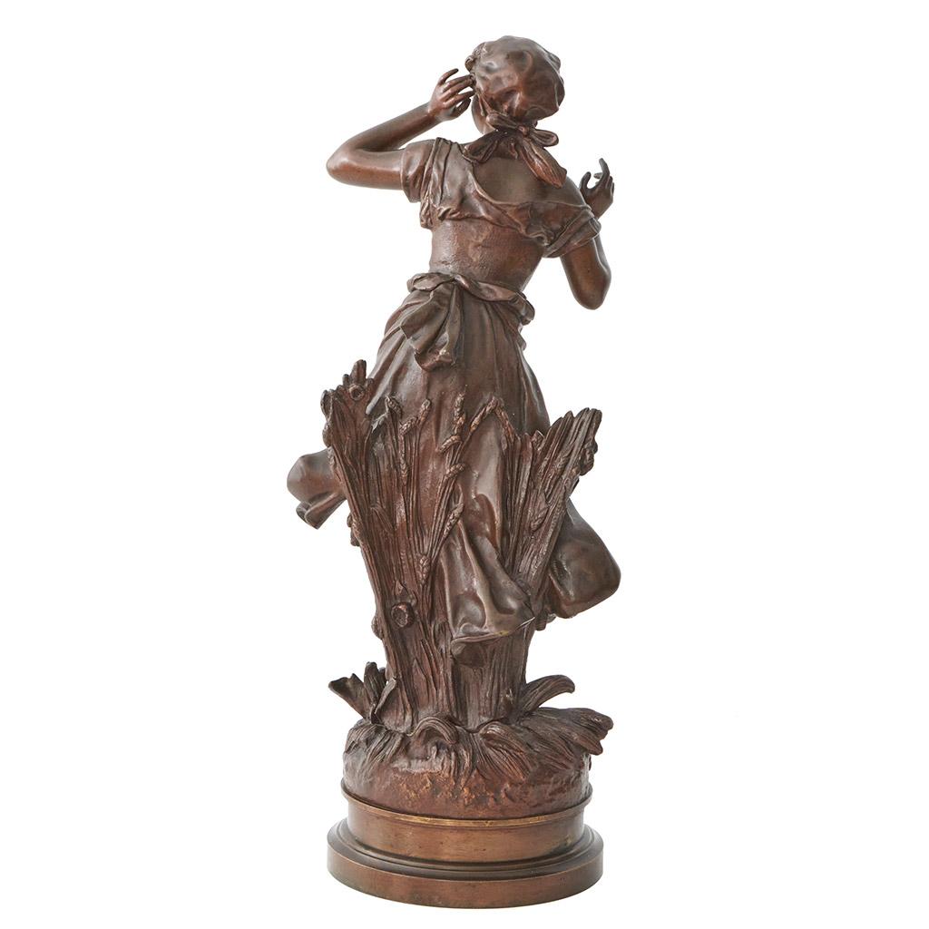 Late 19th Century 'L'Echo' An Art Nouveau bronze sculpture by Mathurin Moreau For Sale