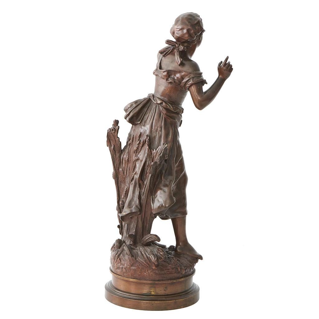 « L'Echo », sculpture en bronze Art nouveau de Mathurin Moreau Bon état - En vente à Forest Row, East Sussex