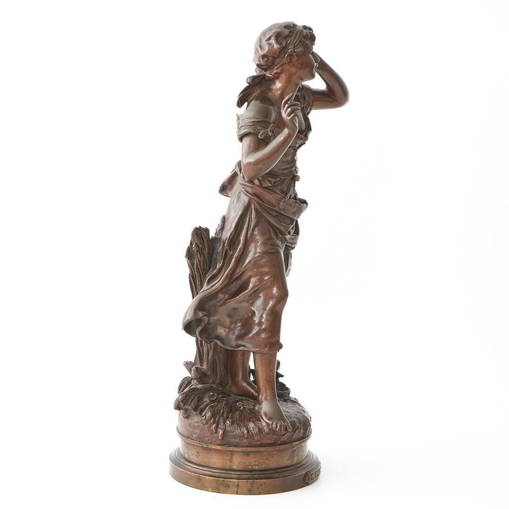 'L'Echo' An Art Nouveau bronze sculpture by Mathurin Moreau For Sale 1
