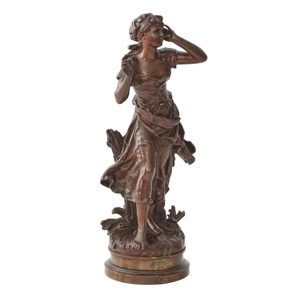 Bronze « L'Echo », sculpture en bronze Art nouveau de Mathurin Moreau en vente