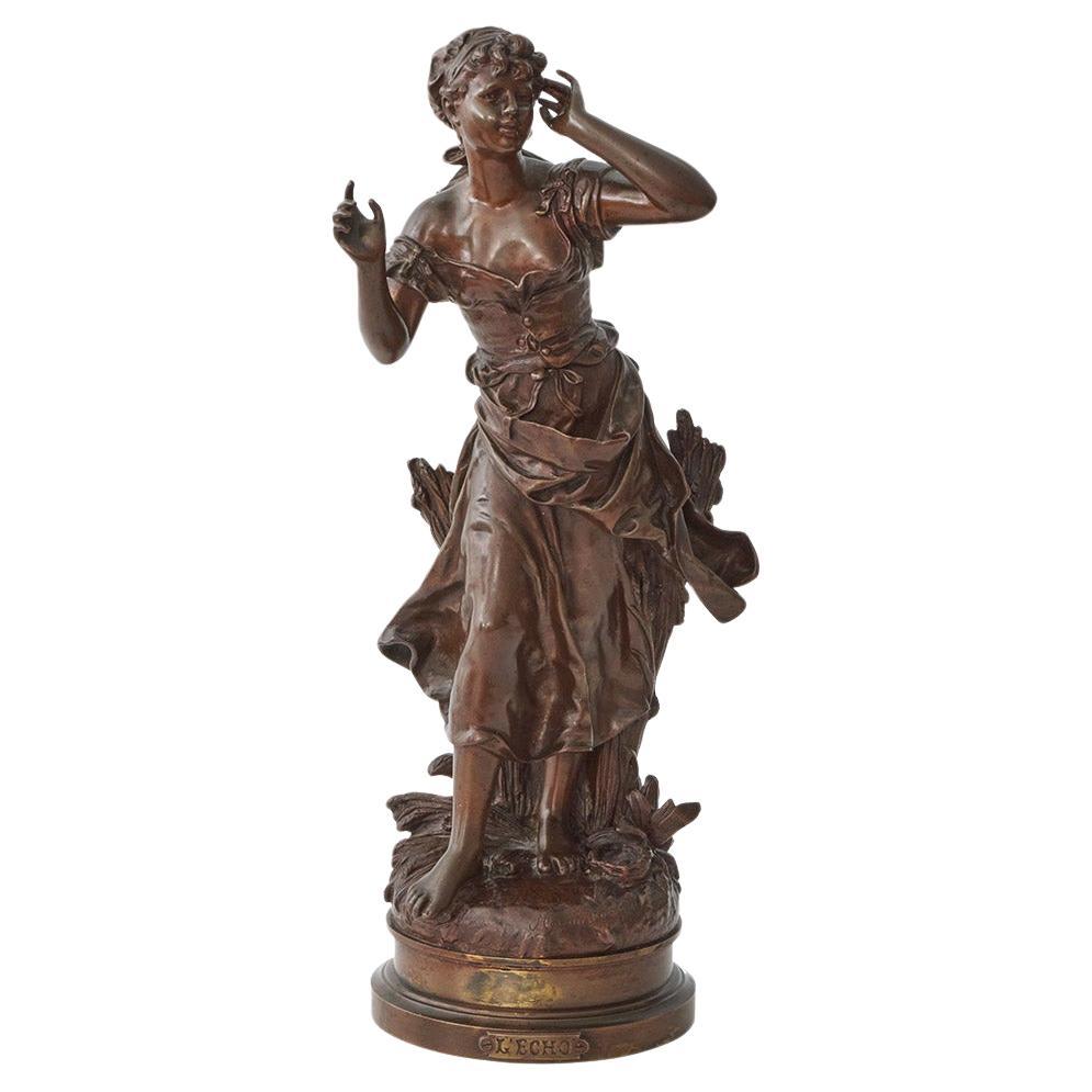 'L'Echo' An Art Nouveau bronze sculpture by Mathurin Moreau For Sale