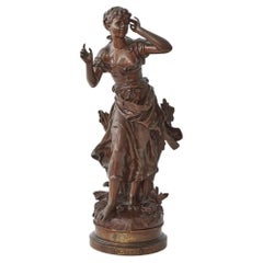 « L'Echo », sculpture en bronze Art nouveau de Mathurin Moreau