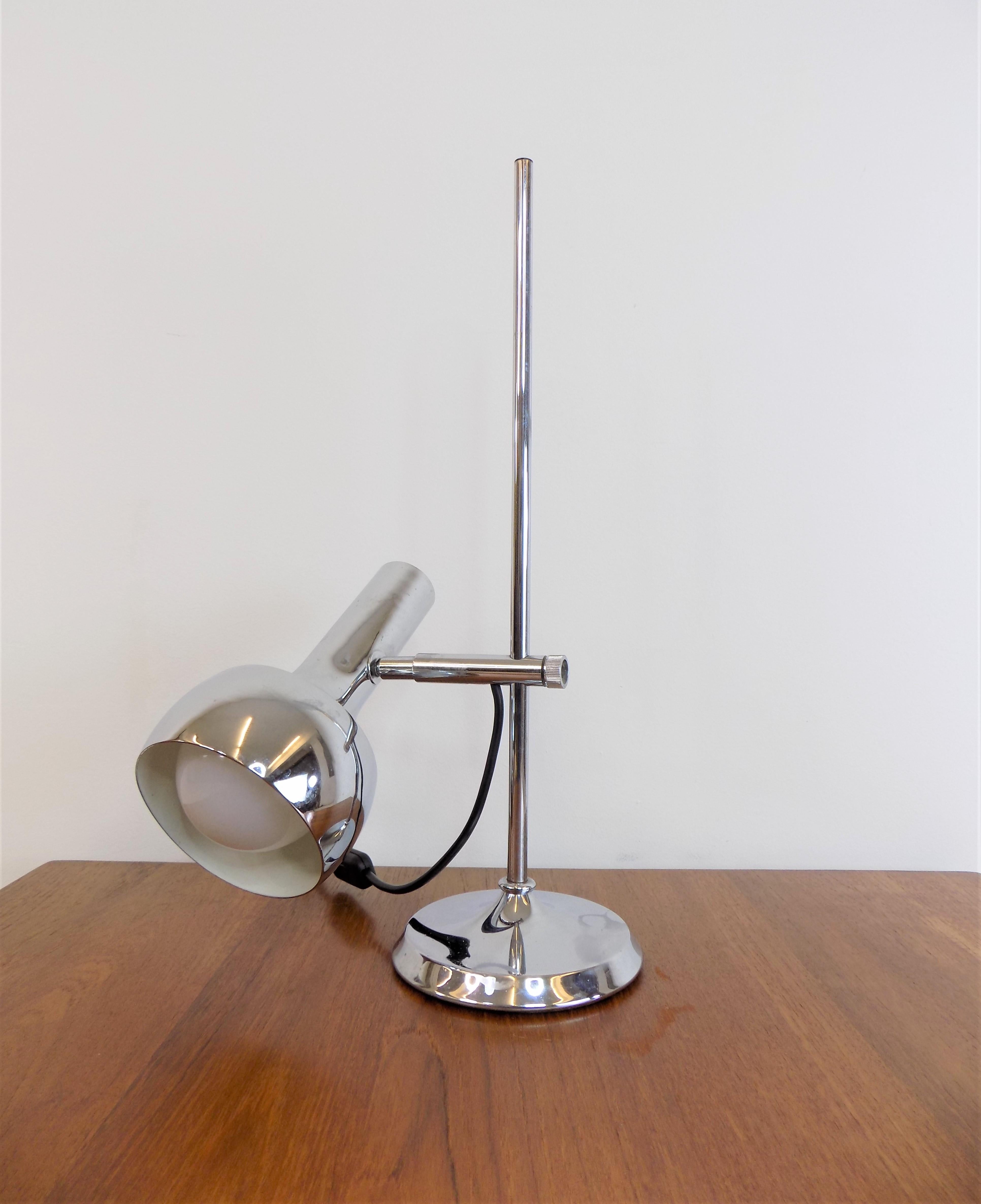 Chrome Leclaire & Schäfer table lamp 1960s For Sale