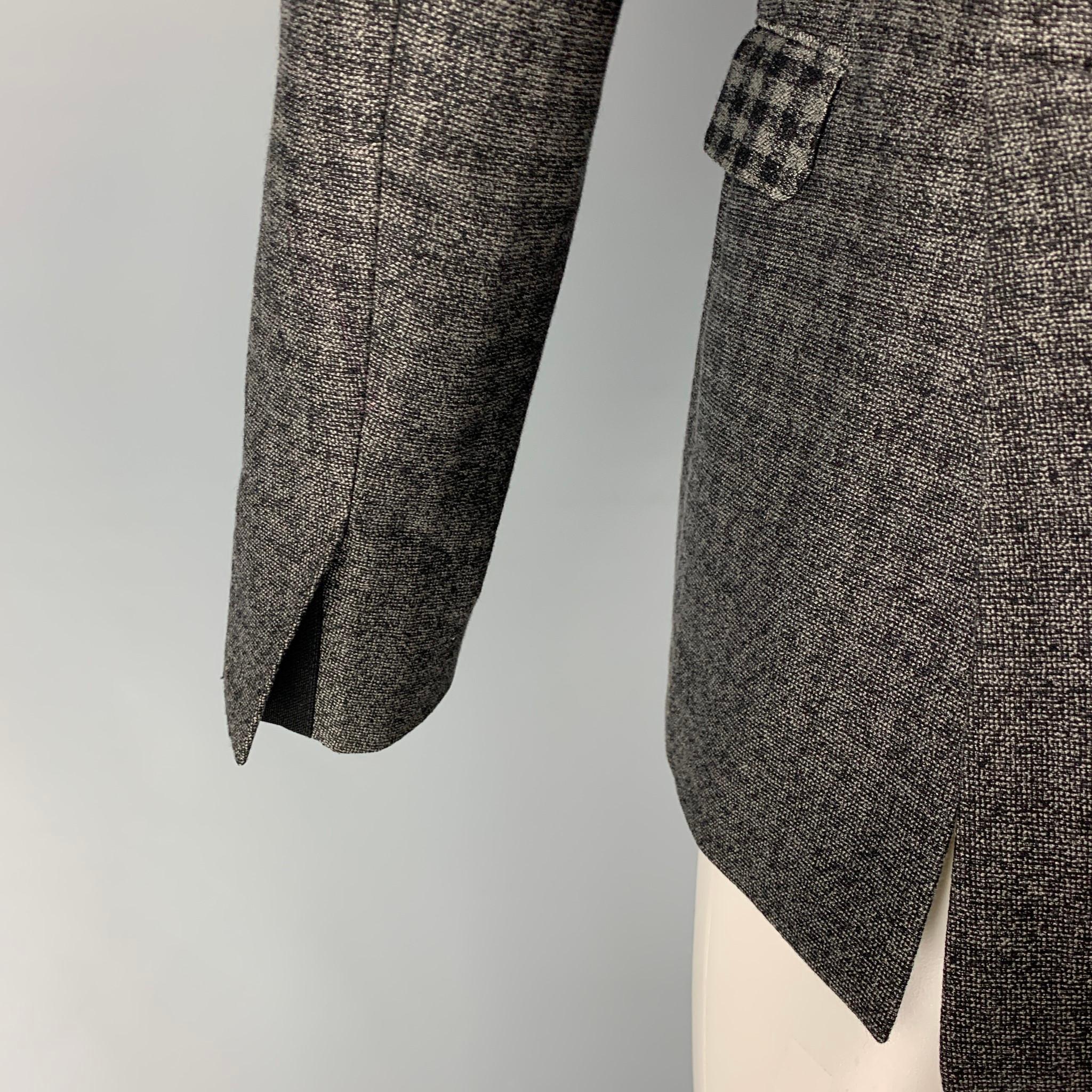 Men's L'ECLAIREUR Size 38 Gray Black Checkered Cotton Wool Sport Coat