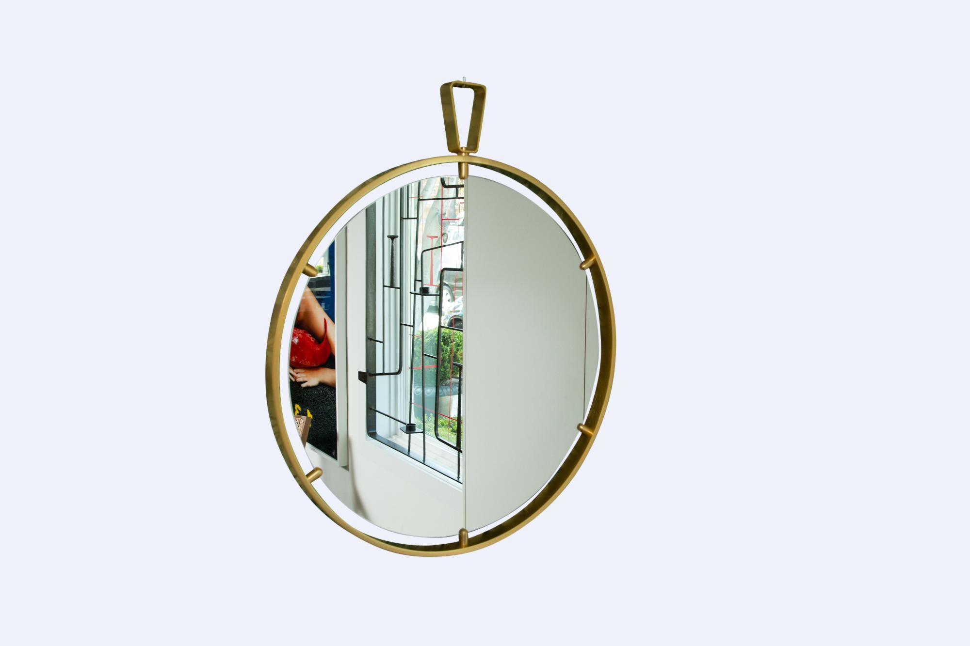 Brass Leclaireur x Ghidini 1961 Circular Mirror For Sale