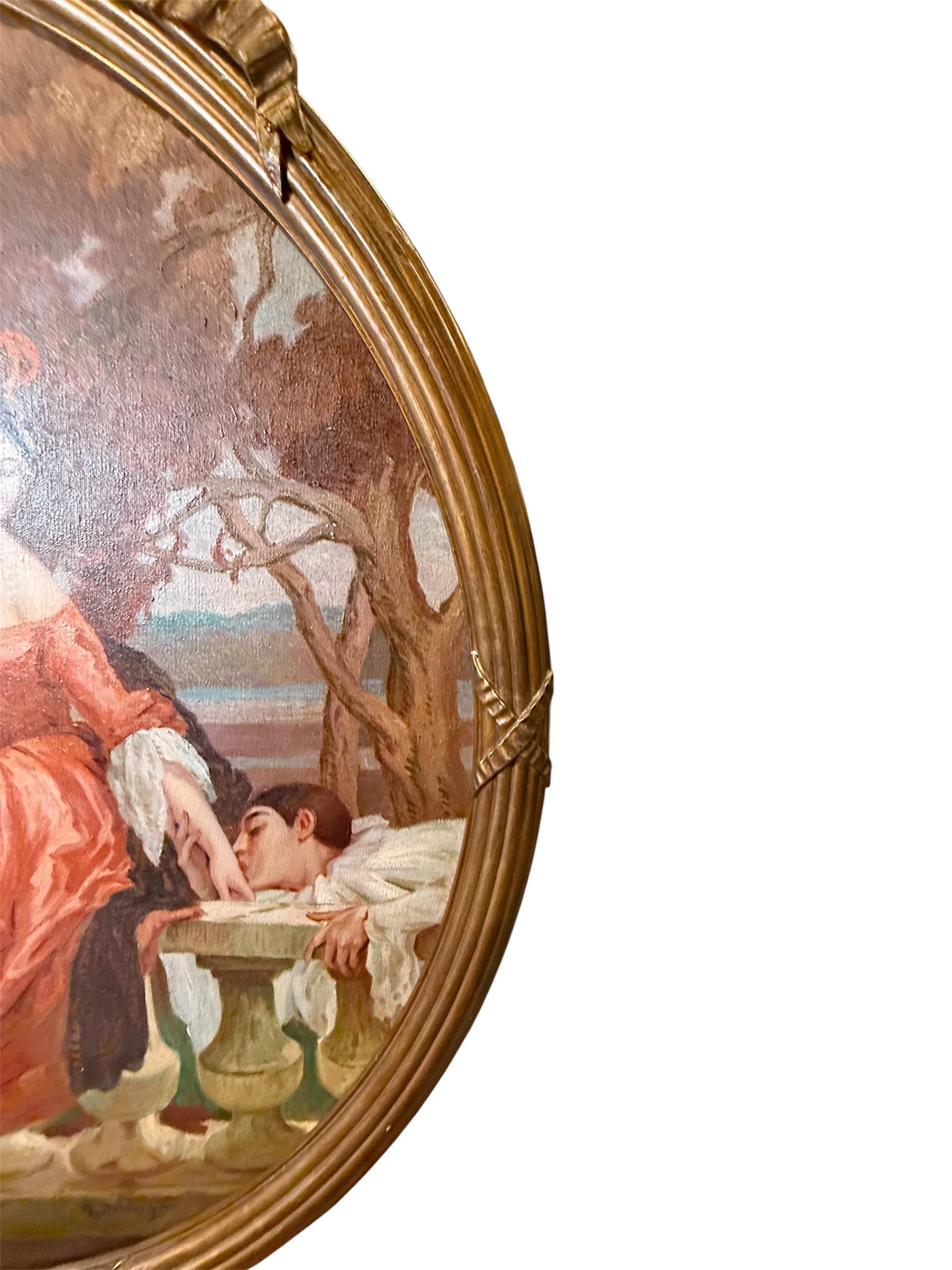Lecon D'Amour Ölgemälde von Miguel Pou nach Jean-Gabriel Domergue im Angebot 3