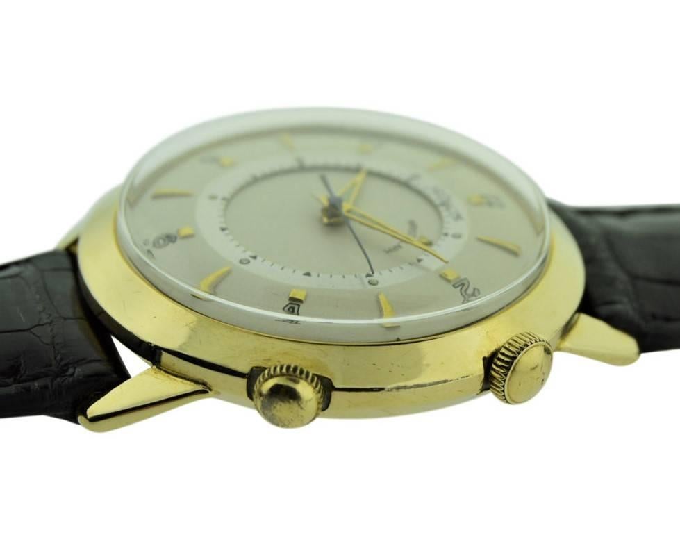 LeCoultre 14 Karat Yellow Gold Filled Alarm Watch, 1960s 1