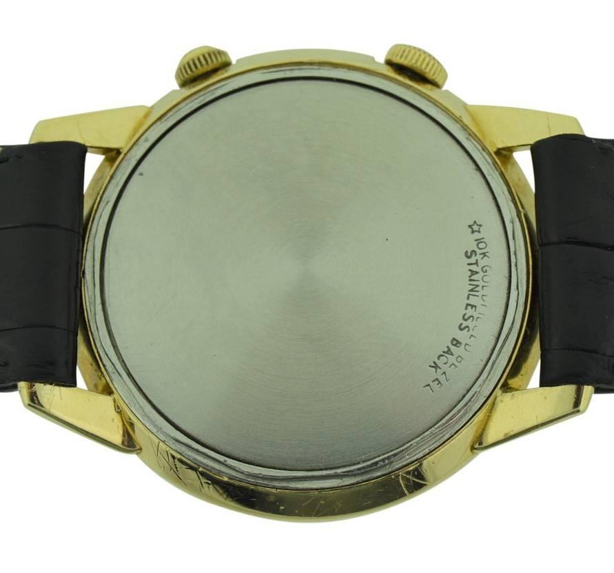 LeCoultre 14 Karat Yellow Gold Filled Alarm Watch, 1960s 2