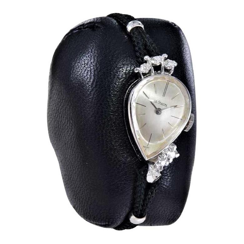Lecoultre 14 carats, or blanc massif, design du milieu du siècle dernier Excellent état - En vente à Long Beach, CA