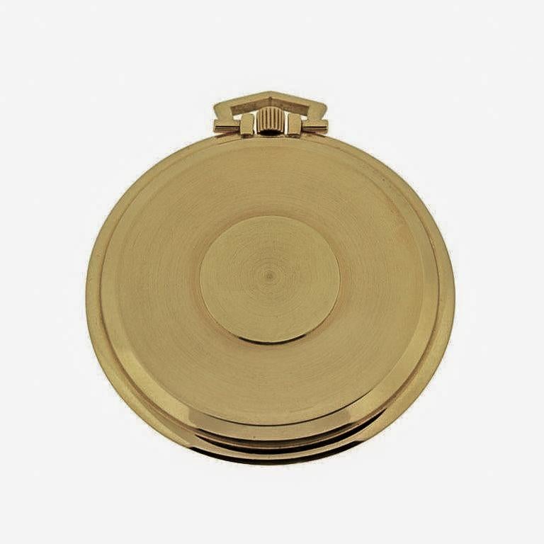 da uomo o donna Orologio da tasca LeCoultre Midcentury in oro 18 carati con quadrante originale in argento 925 in vendita