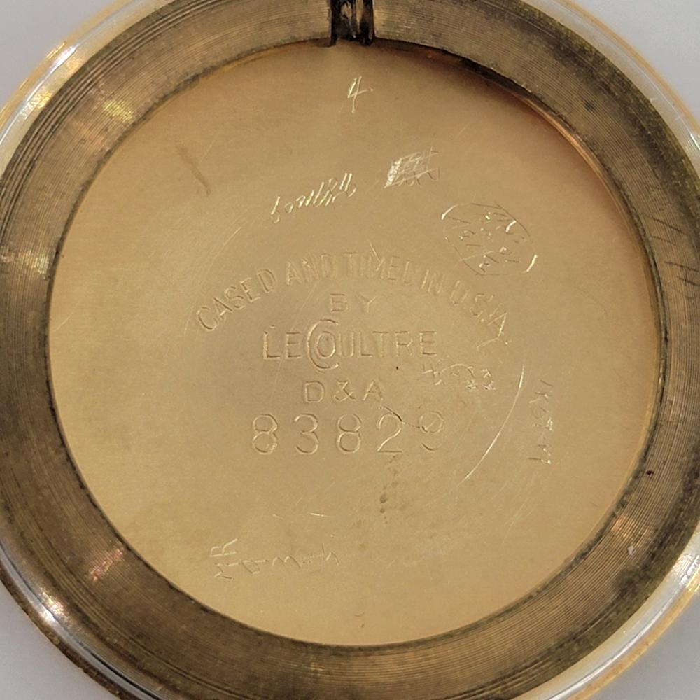 Reloj de vestir Art Déco LeCoultre de oro de 18 quilates de 33 mm de los años 50 para hombre, de cuerda manual RA649B en venta 8