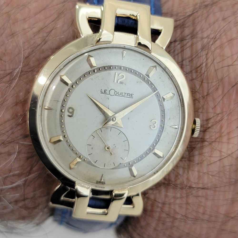 Reloj de vestir Art Déco LeCoultre de oro de 18 quilates de 33 mm de los años 50 para hombre, de cuerda manual RA649B en venta 9