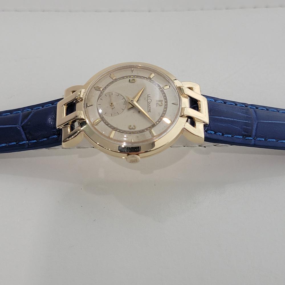 Reloj de vestir Art Déco LeCoultre de oro de 18 quilates de 33 mm de los años 50 para hombre, de cuerda manual RA649B en venta 1