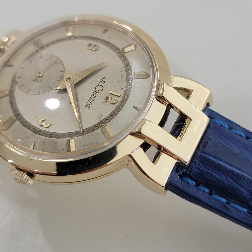 Reloj de vestir Art Déco LeCoultre de oro de 18 quilates de 33 mm de los años 50 para hombre, de cuerda manual RA649B en venta 2