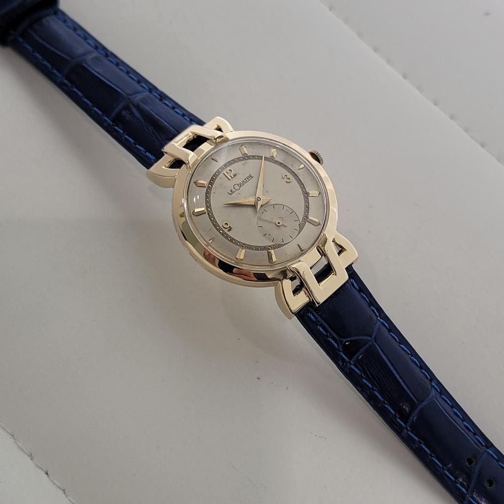 Reloj de vestir Art Déco LeCoultre de oro de 18 quilates de 33 mm de los años 50 para hombre, de cuerda manual RA649B en venta 3