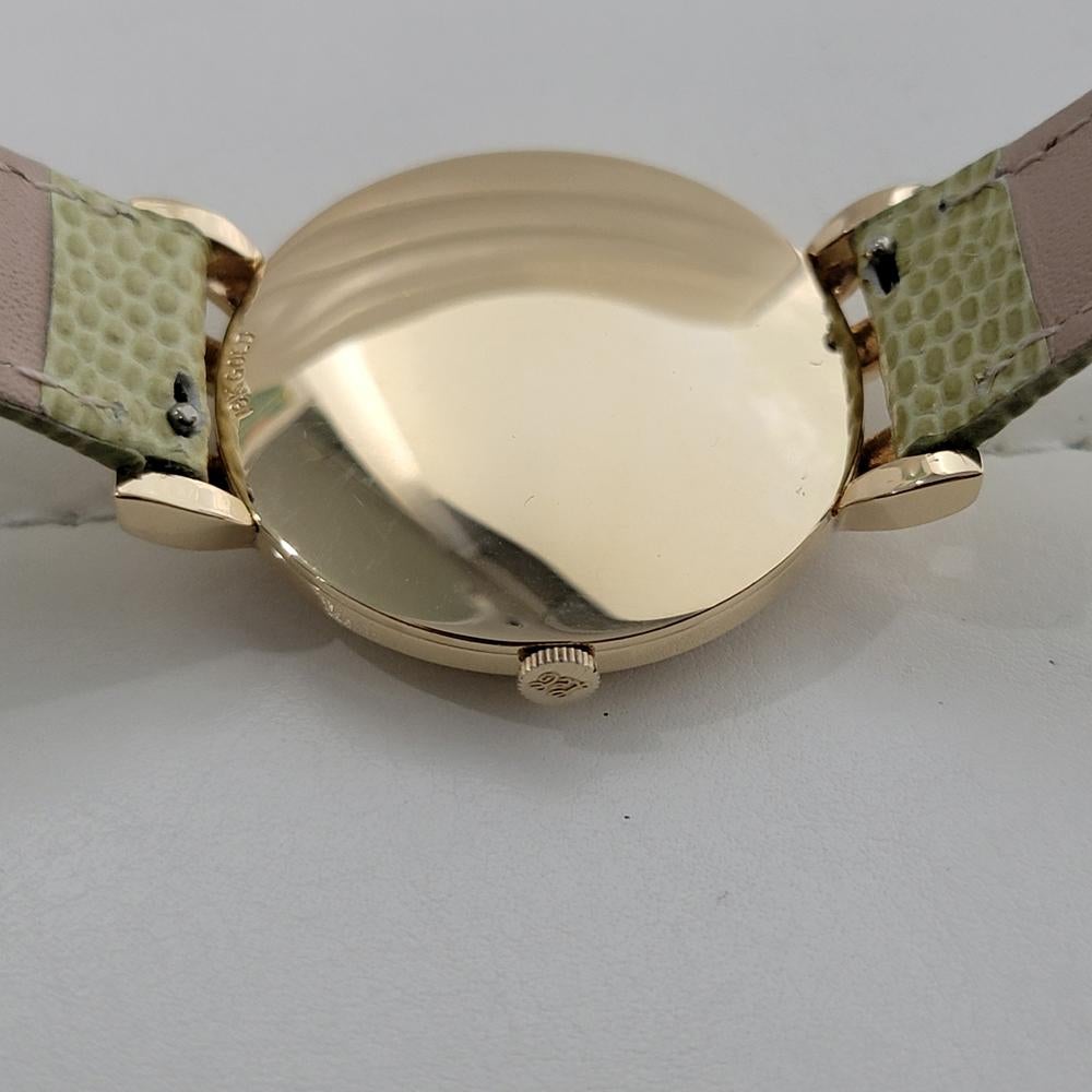 Reloj de vestir LeCoultre de oro macizo de 18 quilates de 33 mm para caballero de los años 50 Gambler de cuerda manual RA649 en venta 7