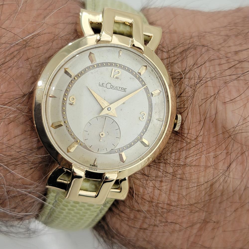 Reloj de vestir LeCoultre de oro macizo de 18 quilates de 33 mm para caballero de los años 50 Gambler de cuerda manual RA649 en venta 11