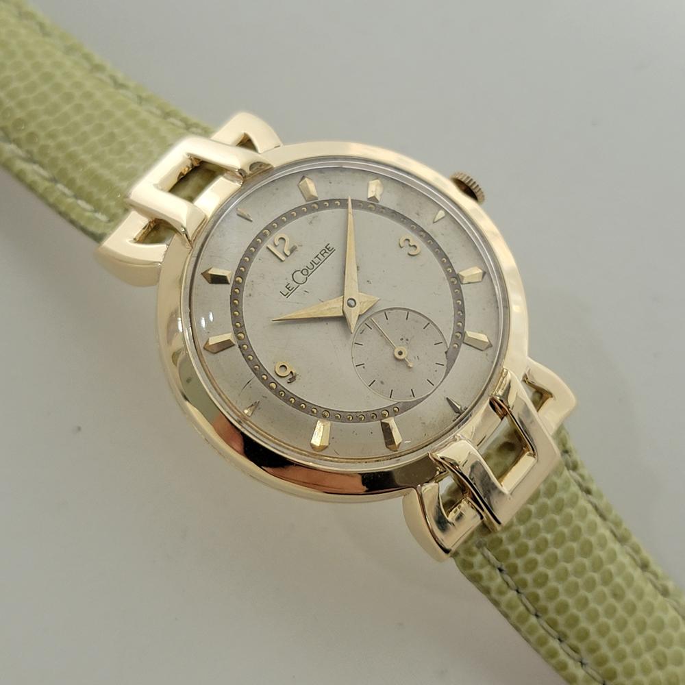 Reloj de vestir LeCoultre de oro macizo de 18 quilates de 33 mm para caballero de los años 50 Gambler de cuerda manual RA649 en Excelente estado para la venta en Beverly Hills, CA