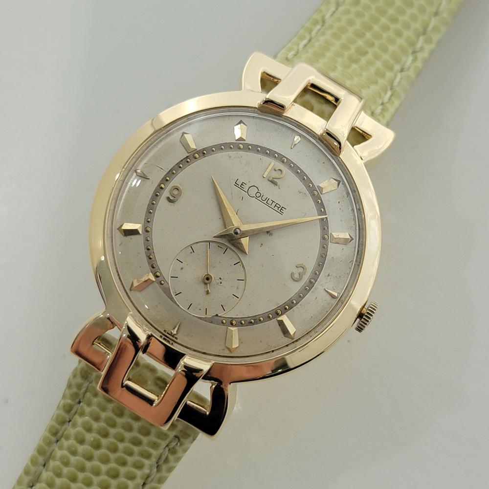 De los hombres Reloj de vestir LeCoultre de oro macizo de 18 quilates de 33 mm para caballero de los años 50 Gambler de cuerda manual RA649 en venta