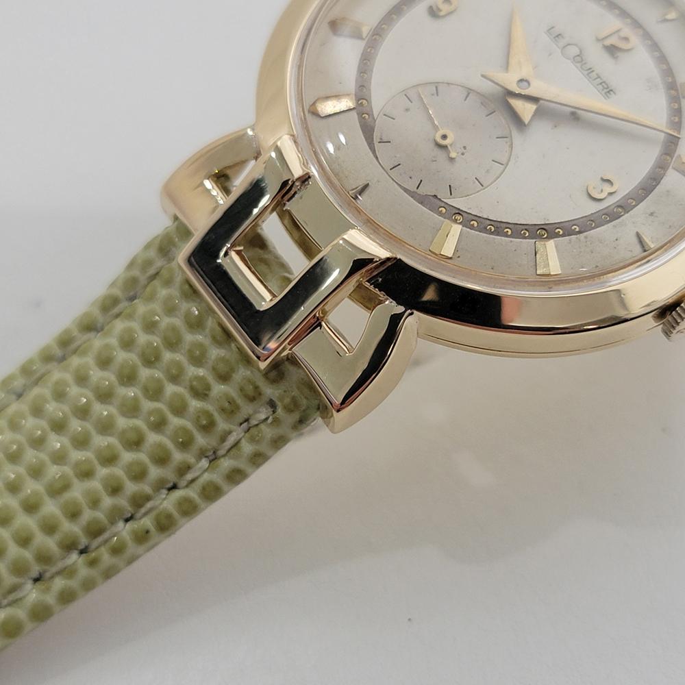 Reloj de vestir LeCoultre de oro macizo de 18 quilates de 33 mm para caballero de los años 50 Gambler de cuerda manual RA649 en venta 5