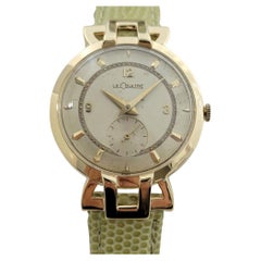Vintage LeCoultre 18k Solid Gold 33mm Mens 1950s Gambler Manual Wind Dress Watch RA649