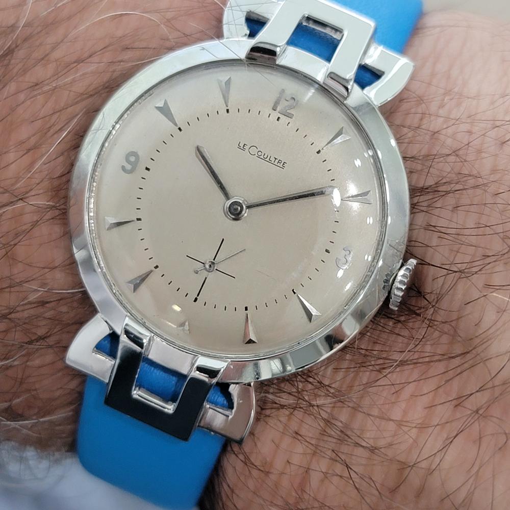 LeCoultre Oro blanco macizo de 18 quilates 33 mm 1950 Hombre Gambler Viento Manual RA650 en venta 10