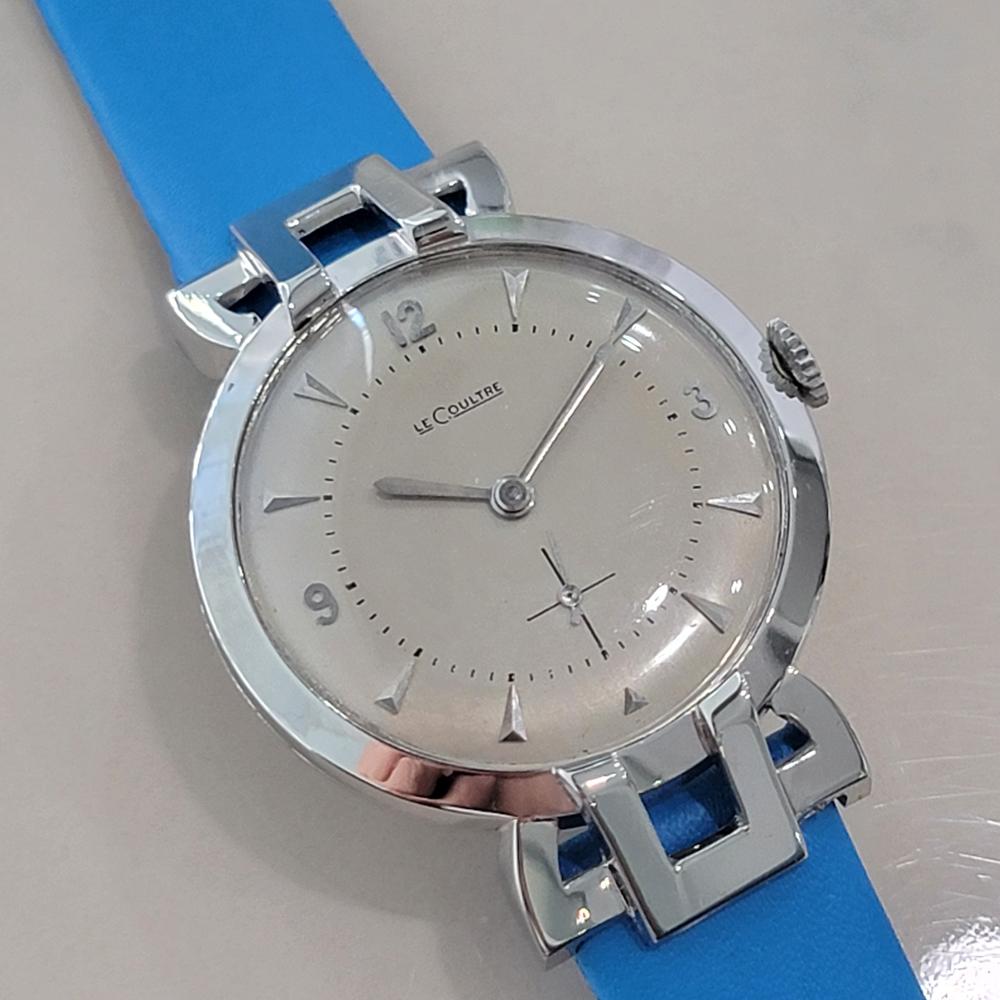 LeCoultre Oro blanco macizo de 18 quilates 33 mm 1950 Hombre Gambler Viento Manual RA650 en Excelente estado para la venta en Beverly Hills, CA