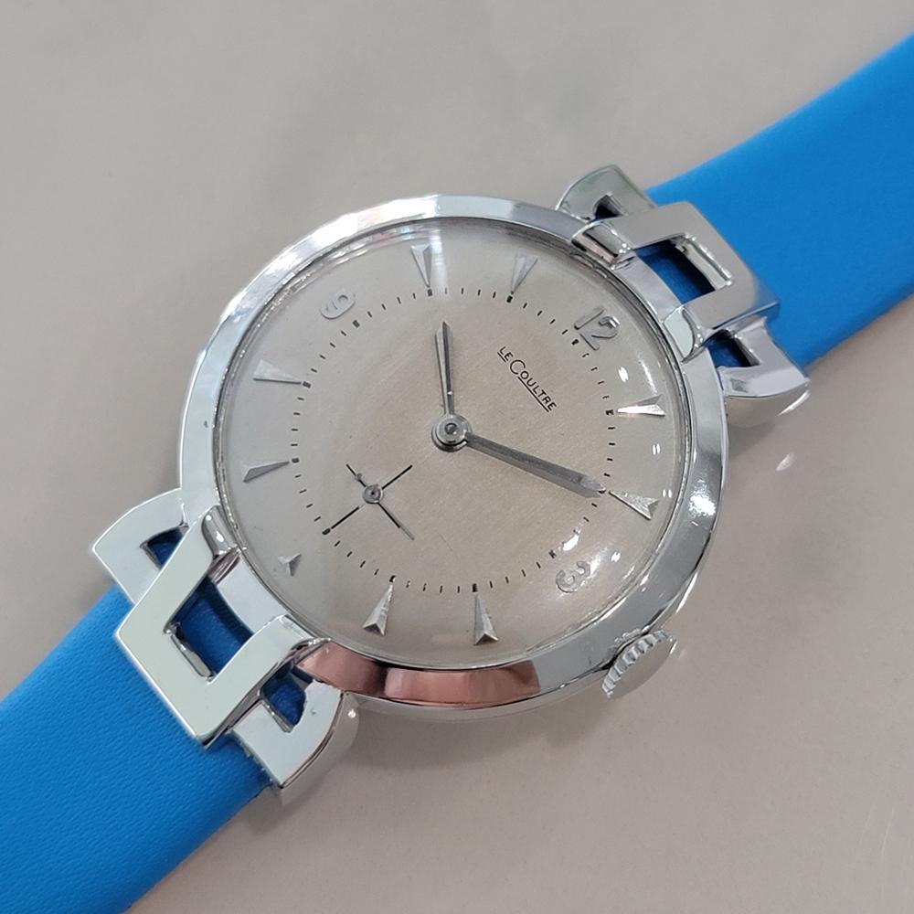 De los hombres LeCoultre Oro blanco macizo de 18 quilates 33 mm 1950 Hombre Gambler Viento Manual RA650 en venta