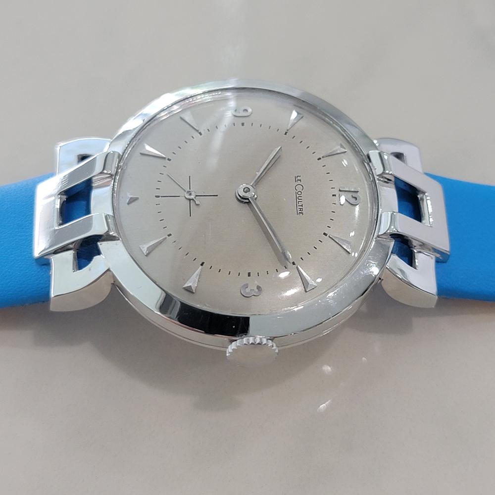 LeCoultre Oro blanco macizo de 18 quilates 33 mm 1950 Hombre Gambler Viento Manual RA650 en venta 1