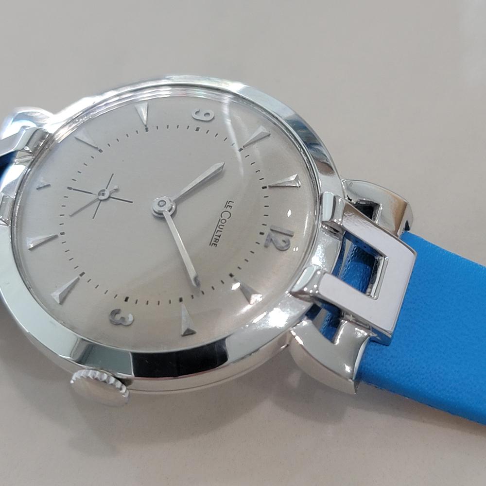 LeCoultre Oro blanco macizo de 18 quilates 33 mm 1950 Hombre Gambler Viento Manual RA650 en venta 2